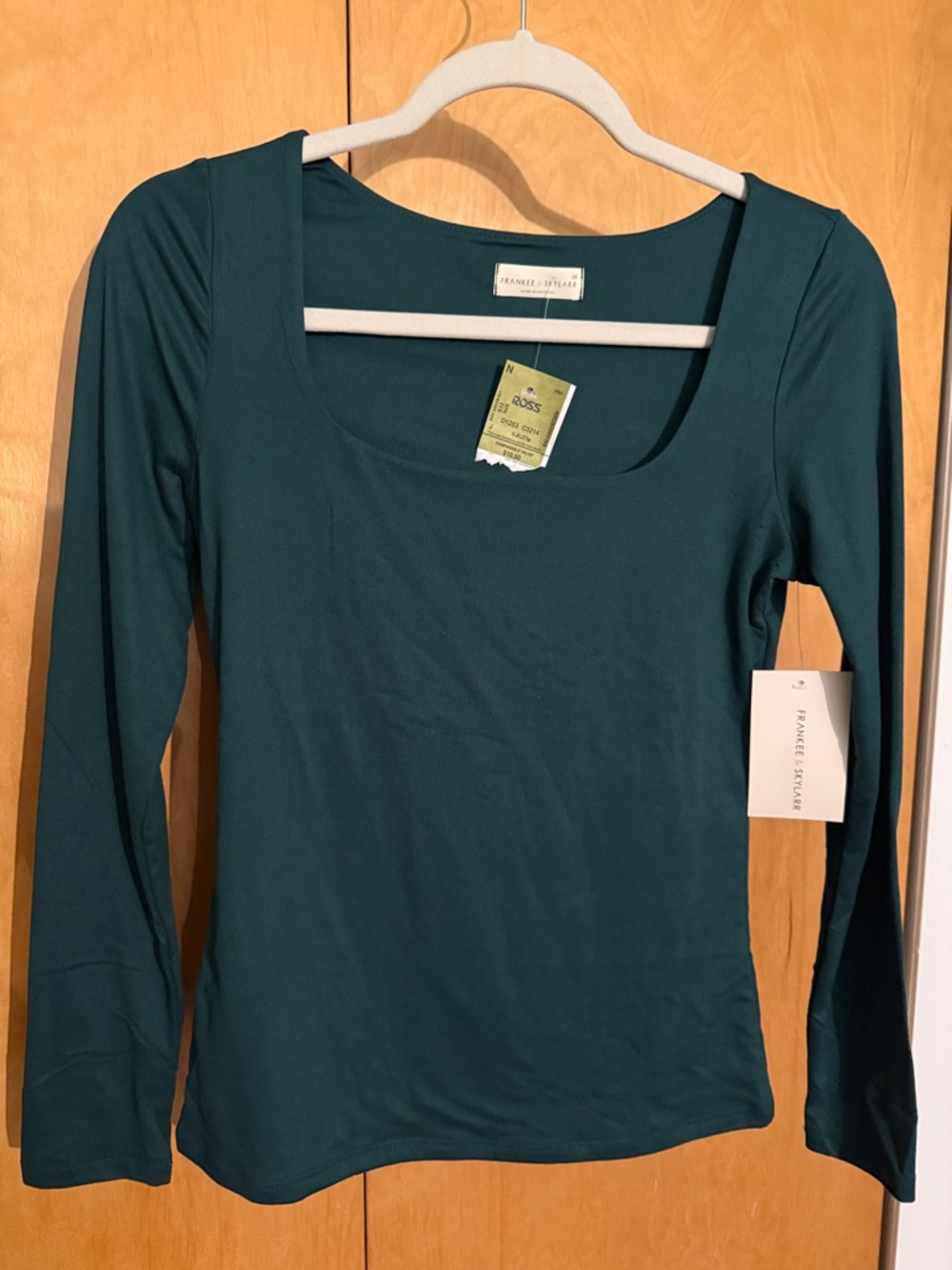 Square-Neck Long Sleeve Top in Teal by